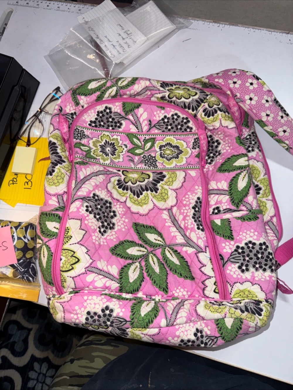 VERA BRADLEY Priscilla Pink retired 3/12 - 2/13 Full Size Campus Backpack
